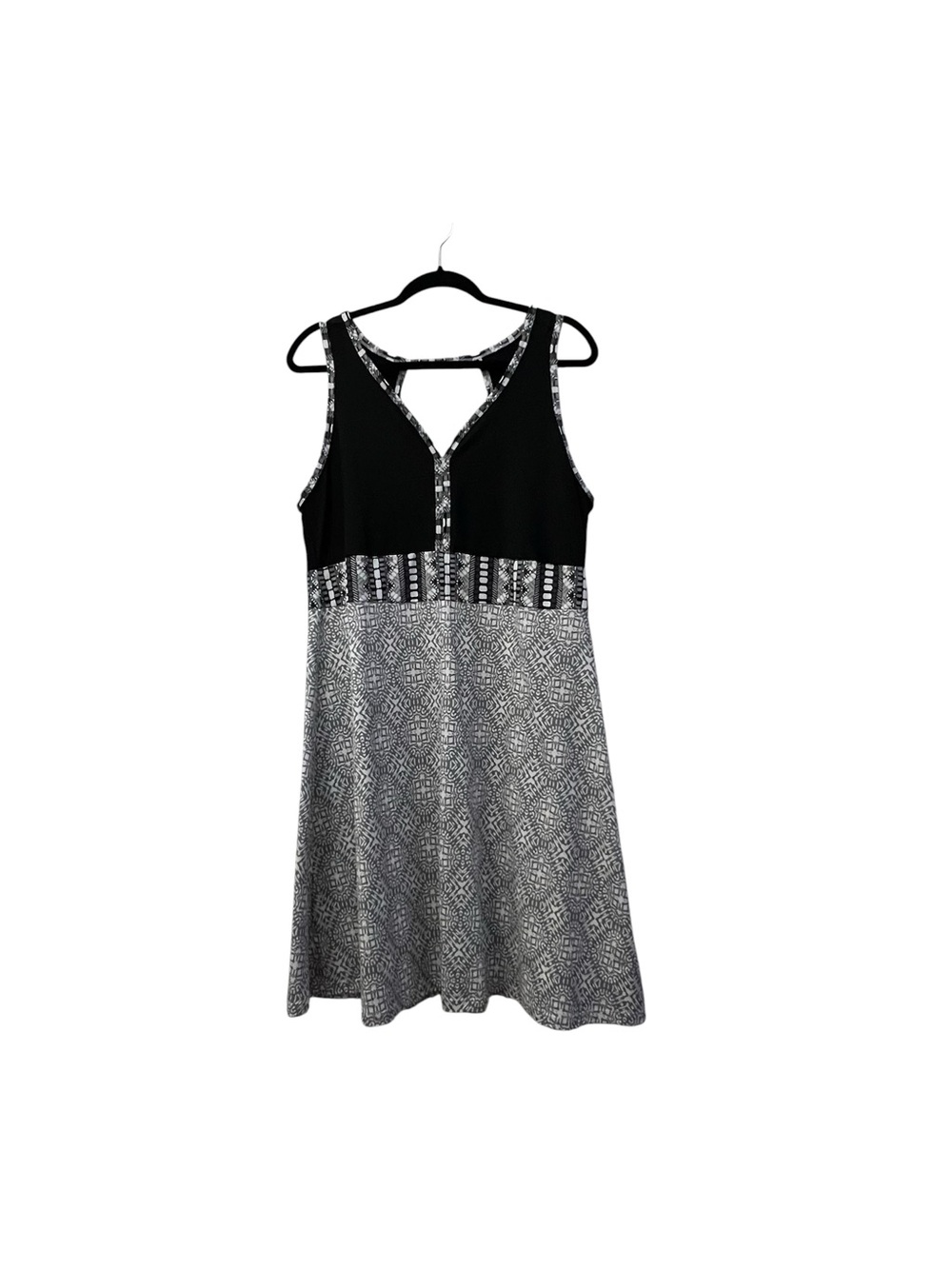 Marmot Becca Athletic Tank Dress, black, white, and gray, open back
